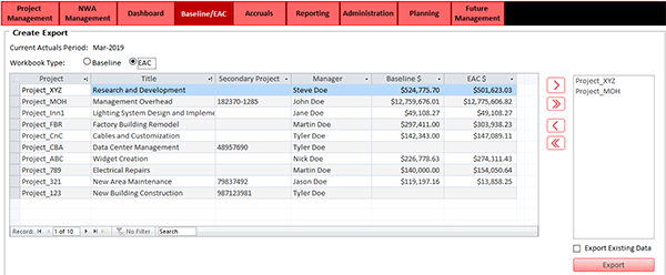 Project Management Screen for data consistency in OPDEC custom PM tool. 
